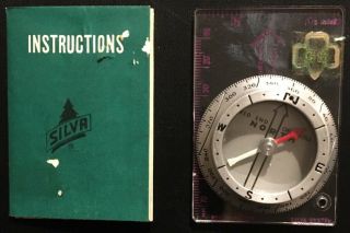 & Vintage Official Girl Scout Of America Silva System Compass W/box