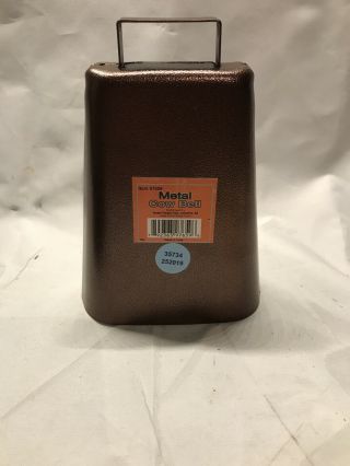 7 Inch Steel Cow Bell With Handle And Antique Copper Finish