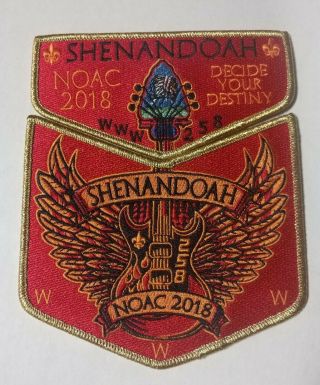 2018 Noac Shenandoah Oa Lodge 258 Gold Mylar Delegate Patch Set