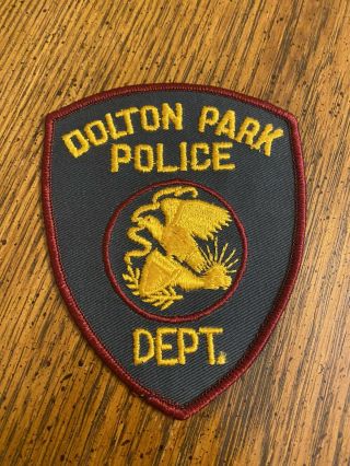 Vintage Dolton Park Illinois Police Patch With Cheese Cloth Back State Il