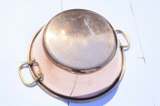 Vintage Copper Jam Jelly Confiture Pan With Rolled Rim 2.  6lbs 14inch