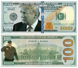Re - Elect President Trump In 2020 Dollar Bill Fake Play Funny Money 100pk