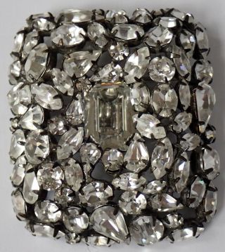 Dazzling Vintage Schreiner York Crystal Rhinestone Pendant Brooch