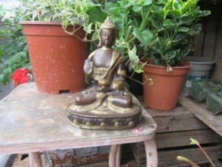 Antique Chinese Tibetan Gilt Bronze Buddha