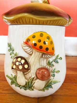 Vintage Merry Mushroom Ceramic Cookie Jar Set of 5 Sears Roebuck and Co.  1978 2