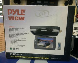 Vintage Pyle View Flip Down Roof Mount Lcd Monitor Dvd Player