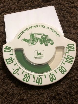 Vintage Barn/garage Find John Deere Dial Plastic Dial Round Thermometer