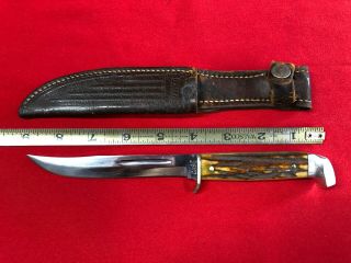 Vintage Old Case Xx Stag Fixed Blade Knife 516 - 5 W/sheath