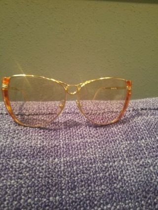 Vintage Gucci Tortoise On The Side Goldtone Glasses