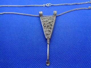 Antique Vintage Silver Spoon Pendant Necklace
