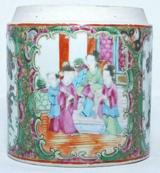 19th c CHINESE FAMILLE ROSE MEDALLION CANTON TEA CADDY BOX & LID PORCELAIN 2