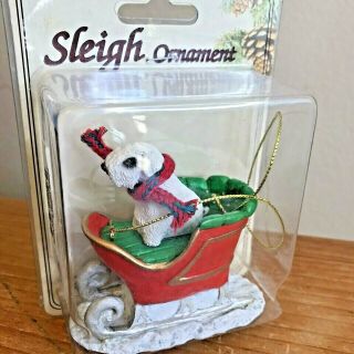 Sealyham Terrier Christmas Ornament Sleigh Dog House
