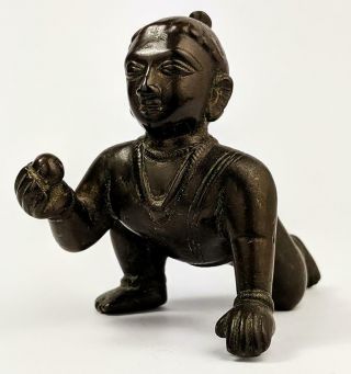Antique Indian Bronze Figure Of Baby Krishna 19th Century Or Earlier