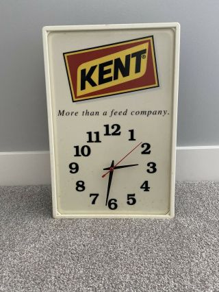 Vintage Kent Feeds Company Advertising Electric Lighted Clock - Made In The Usa