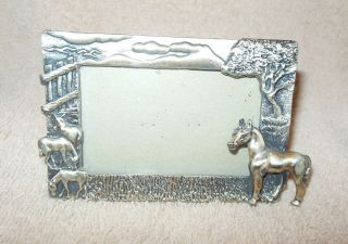 Small Pewter Horse Equestrian Picture Or Photo Frame