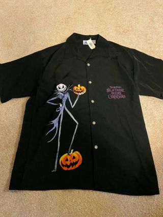 Disney Nightmare Before Christmas Haunted Mansion Holiday Button Shirt Xl