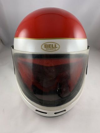 Vintage Bell Motorcycle Helmet W Full Face 1987 Sz 7 1/4 58 Cm Needs Work