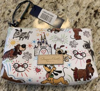 Dooney And Bourke Disney Sketch Dogs Cosmetic Bag Mac Pluto Nana