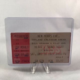Heart Sammy Hagar Oakland Coliseum Ca Nye Concert Ticket Stub Vtg Dec 31 1977