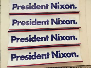 4 Vintage 1972 President Richard Nixon Bumper Stickers