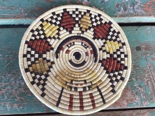 Vintage Hopi Pueblo 2nd Mesa Coiled Kachina Basketry Plaque N R.