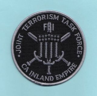 C3 Gman Fbi Ca Inland Empir Jttf Terrorism Taskforce Federal Police Patch Ocdetf