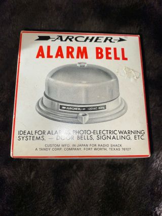 Nib Vintage Archer Radioshack Alarm Bell 120 Vac Electric Alarm Bell