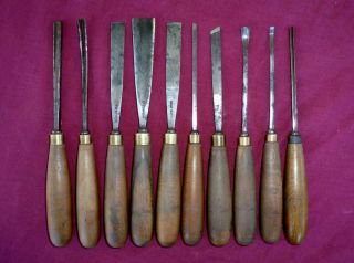 Vintage Buck Brothers Wood Carving Chisel Set Of 10