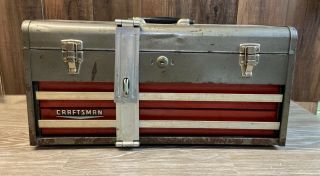 Vintage 1972 Craftsman 2 Drawer Tool Chest Box Red & Gray 65336