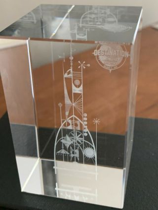 D23 Vip Small World Tower Of The Four Winds 3d Laser Etched Crystal Paperweight