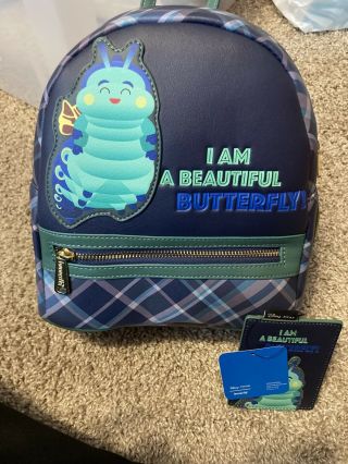 Loungefly Disney Pixar Bugs Life Heimlich Butterfly Mini Backpack & Cardholder