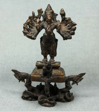 3.  5 " Phra Ganesh Hindu God Ganesha Statue Antique Thai Amulet Buddha Brass