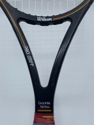Vintage Wilson Pro Staff Midsize 85 Graphite Made With Kevlar 6808 On Cap 3