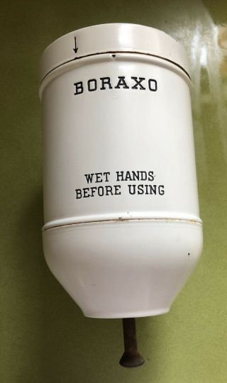 Vintage White Boraxo Soap Dispenser Gas Station Dispenser W/ Lid Gas Oil