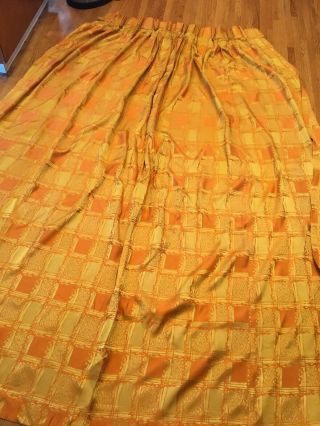 Vintage 60’s Pair Mid Century Modern Drapes Pair Pleated Curtains Abstract Mcm