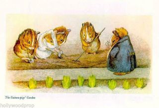 Beatrix Potter The Guinea Pigs Garden Gardening Art Artwork Poster Print Reprint