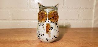 Hand Blown Glass Art Owl