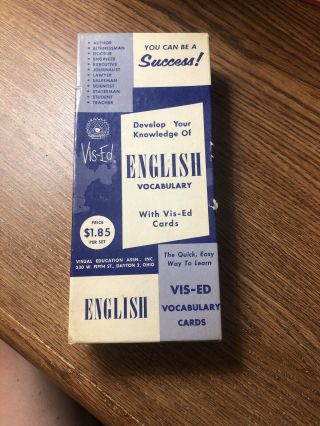 Vintage Vis - Ed English Vocabulary Cards 1000 Flash Cards Visual Education