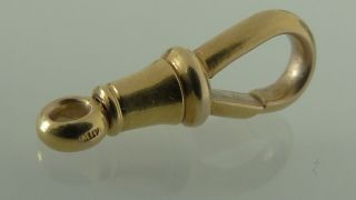 Vintage 15k Ct Solid Yellow Gold Albert Watch Chain Swivel Dog Clip Clasp 2.  9g