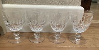4 Vintage Waterford Crystal Colleen Pattern 8oz Water Juice Goblets Glasses B