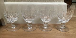 4 Vintage Waterford Crystal Colleen Pattern 8oz Water Juice Goblets Glasses A