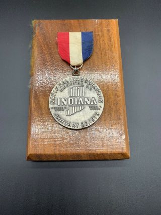 1973 Nixon Agnew Inaugural Badge - Indiana With Plaque