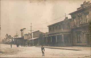 Rppc Sonoma,  Ca News Boy In Front Of The Union Hotel California Postcard Vintage