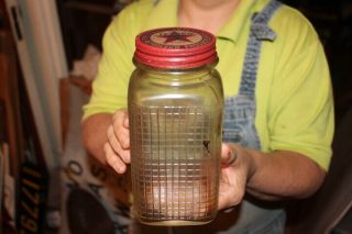 Vintage 1940 ' s Texaco Motor Oil Gas Station Glass Bottle Jar Can Sign 3