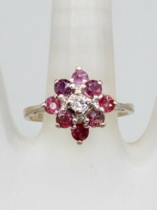 Vintage 1960s $2000 2ct Natural Ruby Diamond 14k White Gold Ring