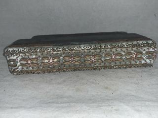 Antique Hand Carved Wood Batik Stamp Block,  Textile Printing,  Copper/metal
