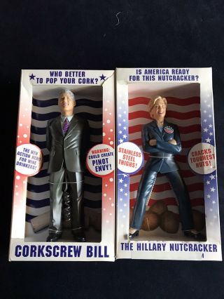 Hillary Nutcracker And Corkscrew Bill Clinton Set Action Figures