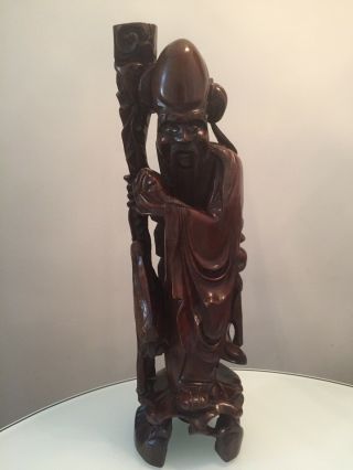 Large Antique Chinese Carved Wooden Figure