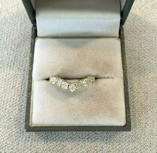 Vintage 9ct Gold Diamond Wishbone/half Eternity Ring
