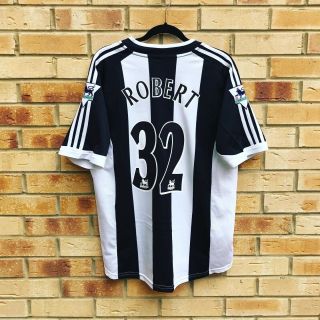 2001/03 Robert 32 Newcastle United Vintage Adidas Home Football Shirt (l) Rare